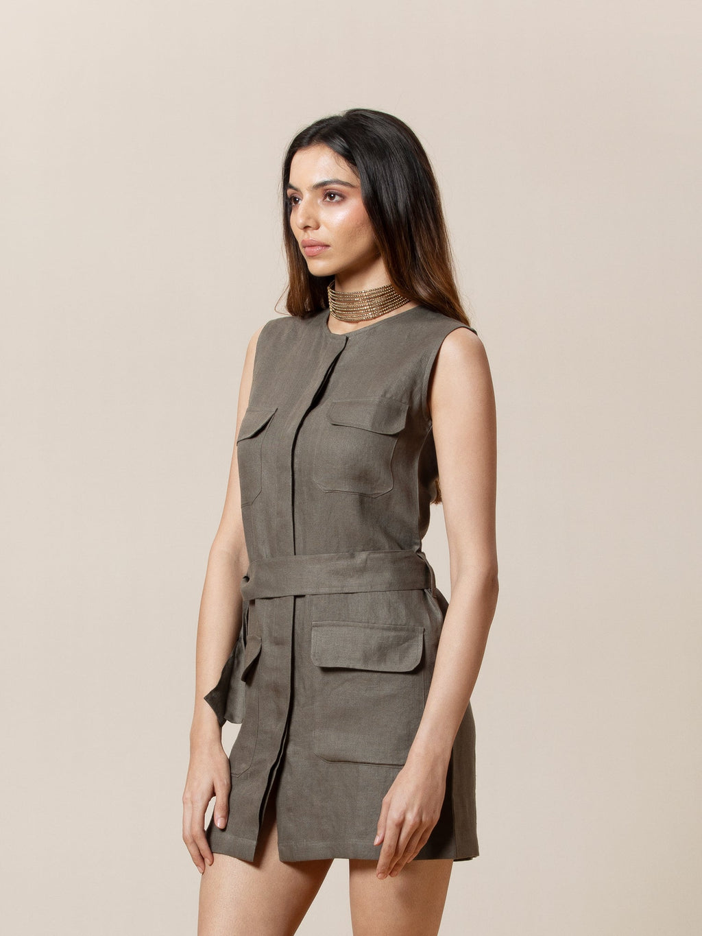Four-Pocket Midi Dress