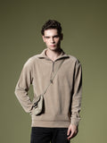 Ribbed quarter-zip sweatshirt