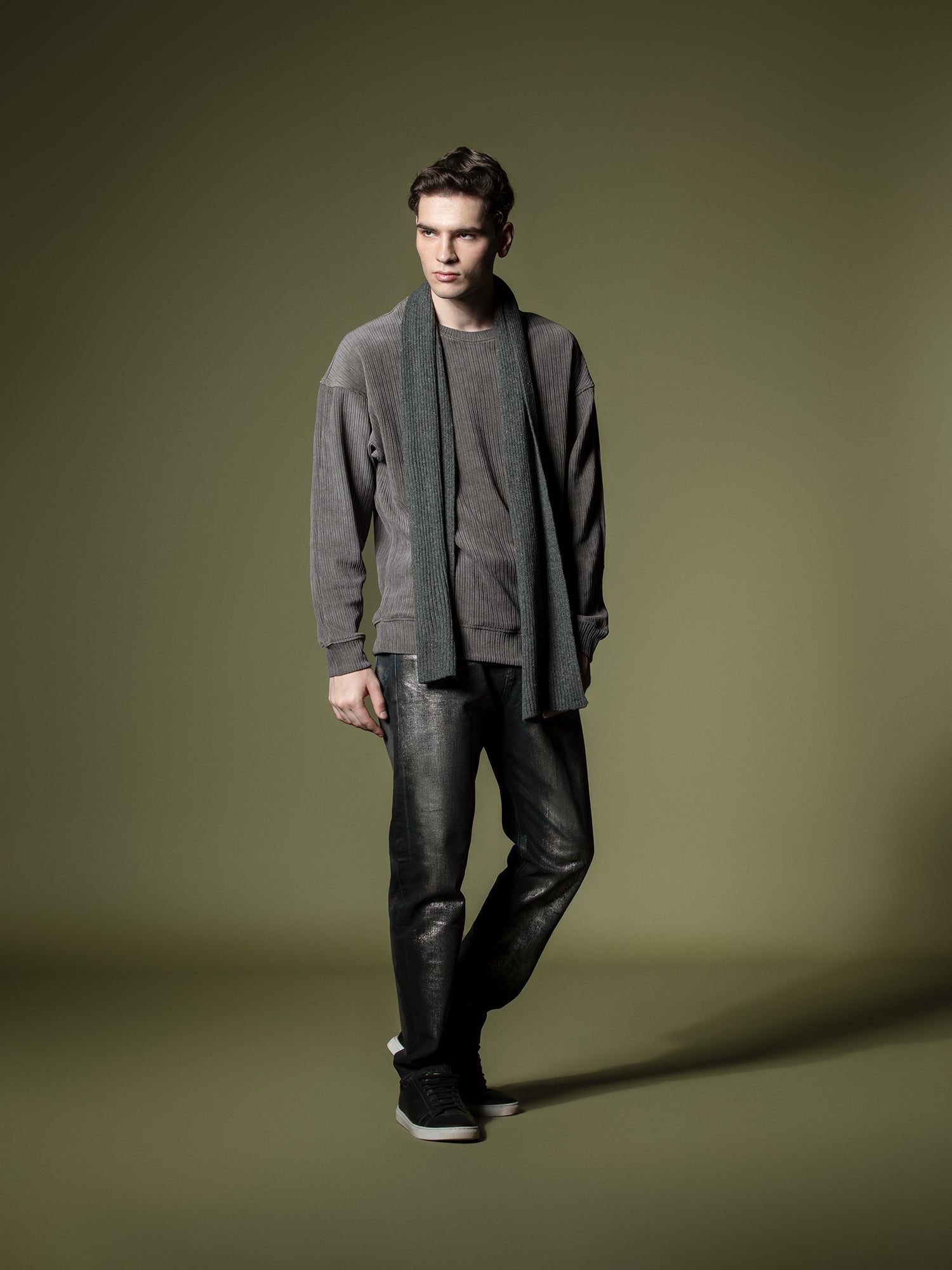 Woven texture sweatshirt