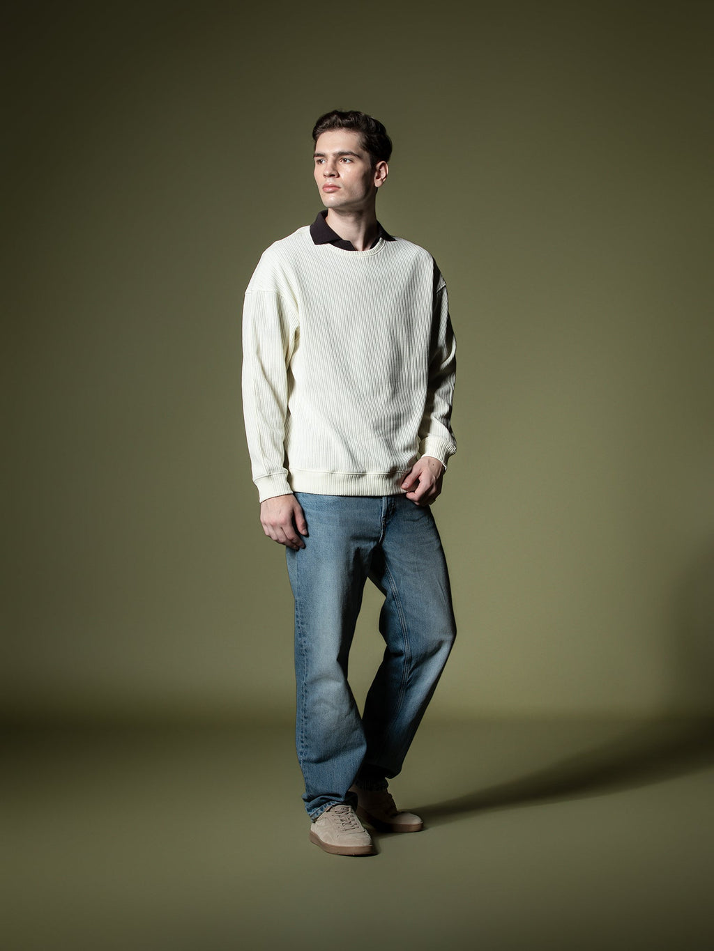 Woven texture sweatshirt