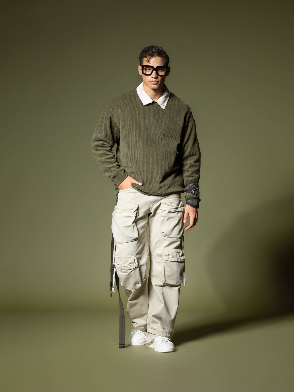 Woven texture sweatshirt