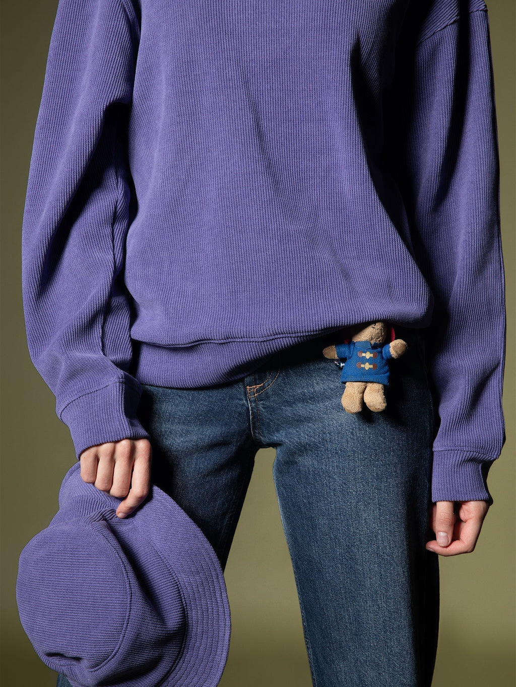 Ribbed quarter-zip sweatshirt